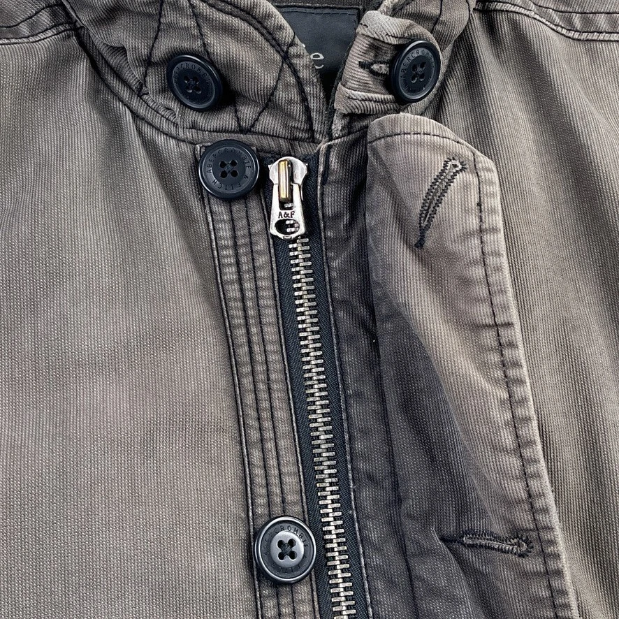 Chaqueta Abercrombie Fitch Para Hombre Grande Marrón Harrison Piel Sintética Forrada Bombardero Desteñida Foto 4 de 4