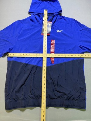 NWT Reebok Full Zip Colorblock Adjustable Hood Training Woven