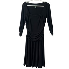 Lauren Ralph Lauren Black Classic Romantic Goth Quiet luxury  midi Dress; Large