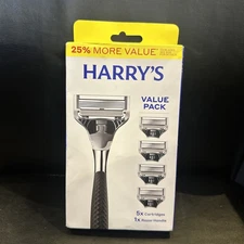 Harry's Ink Chrome 5-Blade Men's Razor 1 Razor Handle + 5 Razor Blade Refills