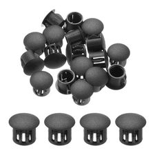 32Pcs 10mm(3/8') Black Nylon Plastic Round Locking Hole Plugs Insert End Caps