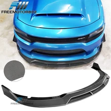 Fit 15-23 Dodge Charger SRT R/T GT Scat Pack Carbon Fiber Print Front Bumper Lip