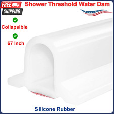 67 Inch Collapsible Shower Threshold Water Dam, Ideal for Wheelchair Accessible
