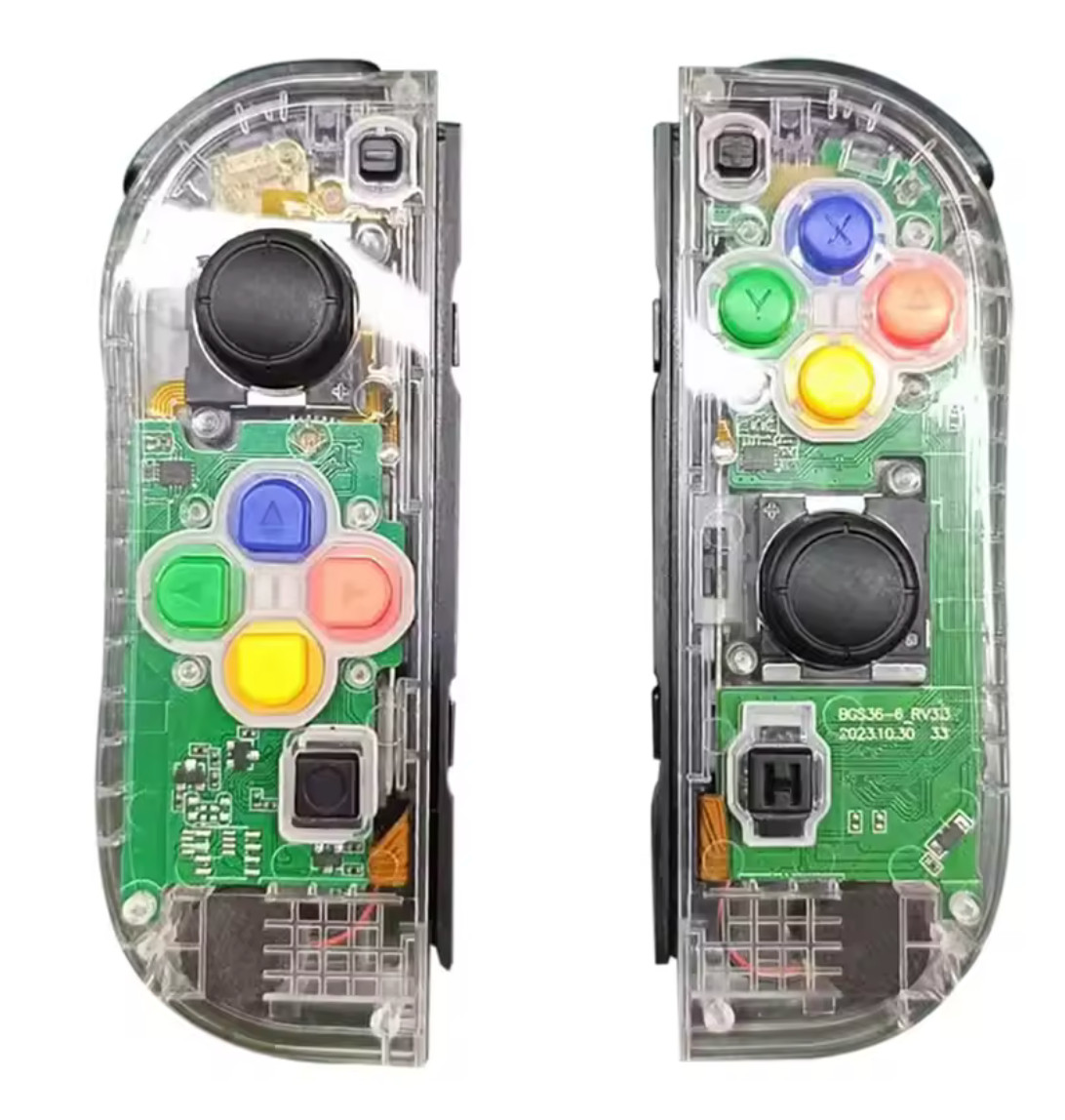 Joy-Con de remplacement sans fil transparents pour régler le drift sur Switch OLED