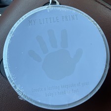 Baby Handprint Footprint Clay Keepsake Kit with Frame and Ribbon Gift
