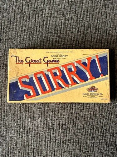 Vintage The Great Game Sorry Parker Brothers Inc. No Board