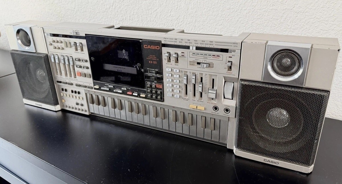WORKING Vintage CASIO KX-101 Boombox Radio Cassette Stereo