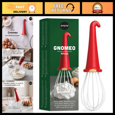 Red Gnome Handle Whisk for Baking & Cooking - Fun Kitchen Gadgets & Unique Gifts