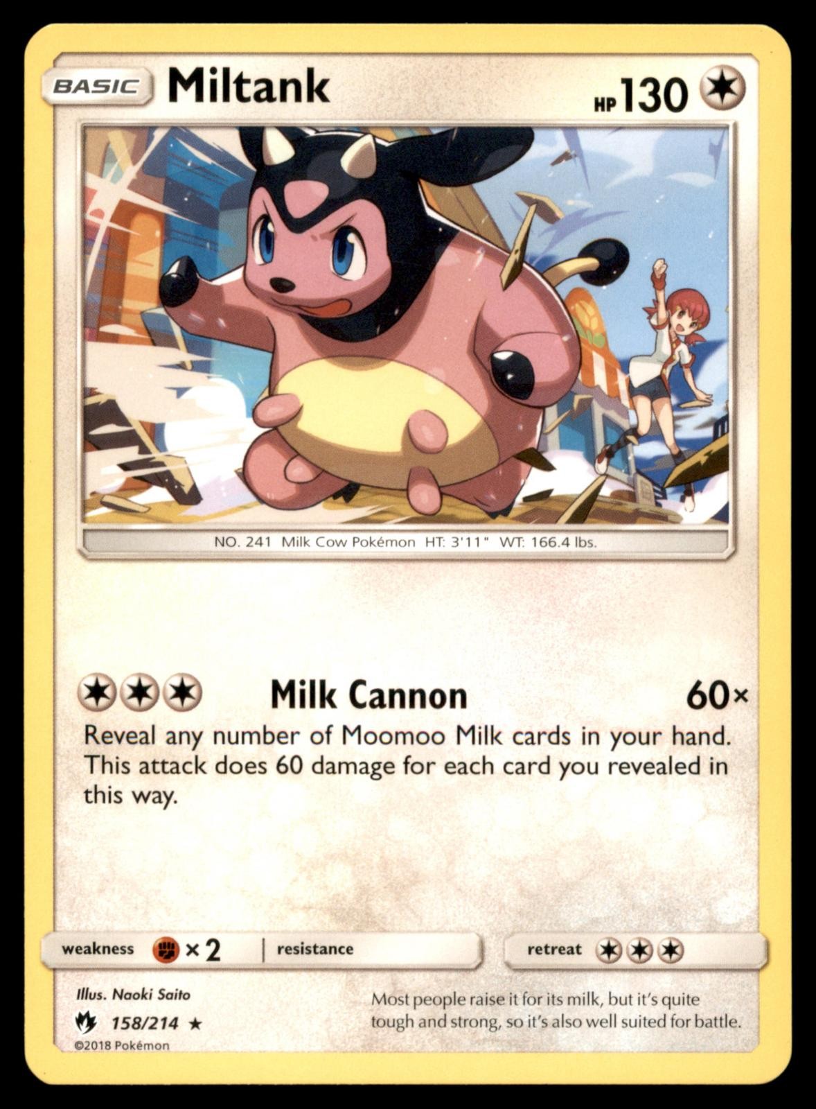 Miltank 158/214 Rare Lost Thunder Pokemon Near Mint