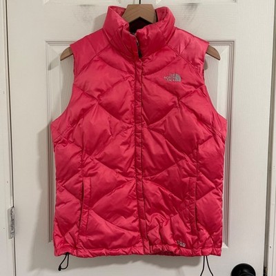 The North Face 550 Down Vest Womens Large Pink Puffer Outdoor Jacket Quilted