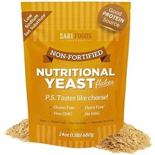 Sari Foods Non-fortified Nutritional Yeast Flakes Gluten Free Superfood 8Oz 227g