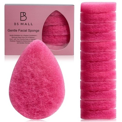 BS-MALL Facial Sponge 12 Pcs   Exfoliating Face Scrubber for Deep Cleansin