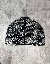 Stussy Dragon Sherpa Jacket Black And White D...