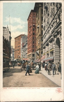 Boston, Massachusetts MA Newspaper Row, Washington Street Detroit Pub. 1908