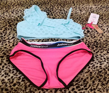 Justice Girls 2 Piece Swimsuit, Size L 12-14 