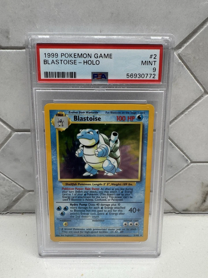 Blastoise Base Set Pokemon 1999 Unlimited Holo 2/102 PSA 9 💦💎 - Image 2 of 3