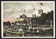 Hamburg, Kanus am Uhlenhorster Fährhaus, Ansichtskarte 1932 