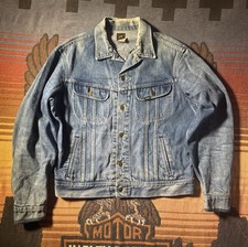 Lee Riders Men's Denim Distressed Jean Trucker Jacket Vintage 153438 Size 44L