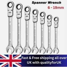 Ratchet Spanner Combination Ratchet Wrench Spanners 72T Flexi Head 6mm - 19mm