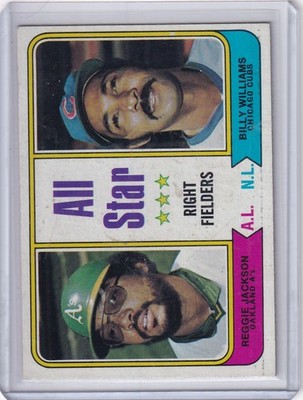 1974 Topps Baseball #338 All-Star Right Fielders Reggie Jackson / Billy Williams
