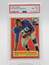 ROOSEVELT BROWN 1956 TOPPS FOOTBALL ROOKIE #41 PSA 8 Q7113