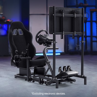 Dardoo Racing Sim Cockpit mit TV Ständer&Sitz Fit Logitech G27 G29 Thrustmaster