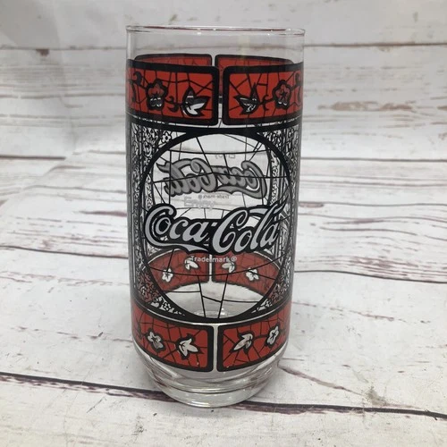 Vintage Coca Cola Tiffany Style Drinking Glass