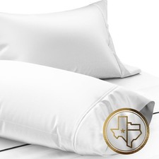 Egyptian Cotton King White Pillow Cases Set of 2-1000 Series Lonestar