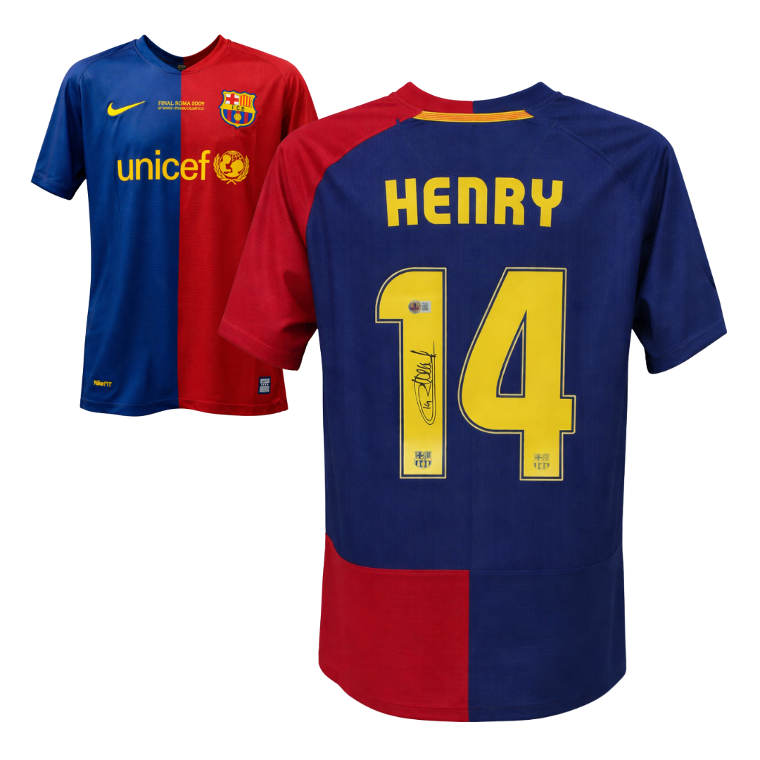 Thierry Henry Signed FC Barcelona Home Soccer Jersey #14 with
