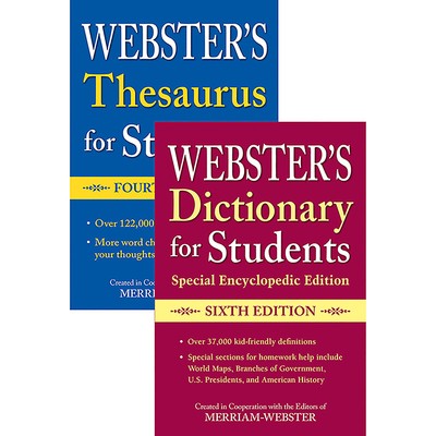 Merriam-Webster Webster's For Students Dictionary/Thesaurus Shrink-Wrapped Set