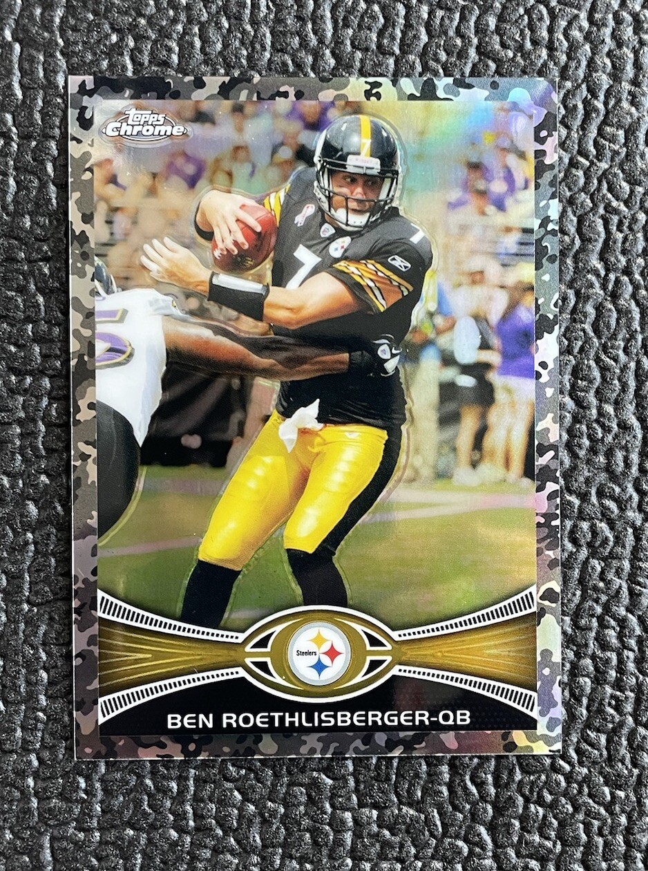 🔥BEN ROETHLISBERGER 2012 TOPPS CHROME CAMO REFRACTOR #'d 23/499!🔥STEELERS HOF!