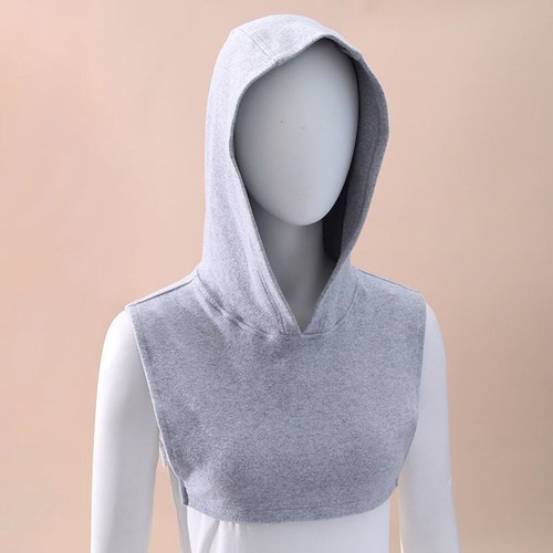 Maglione collo finto primavera autunno con cappuccio uomo donna studente grande cappello finto US - Foto 9 di 24