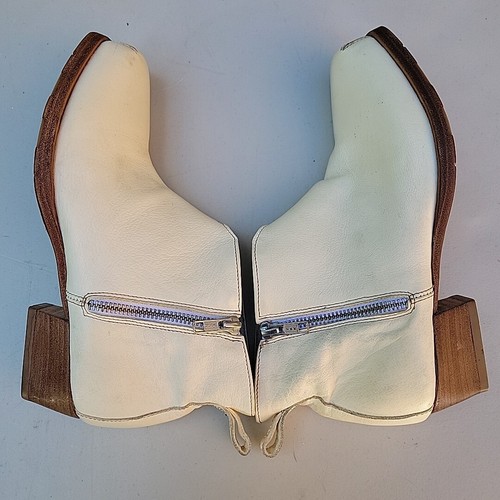 Ducanero Ankle Boots Italy Handcrafted Winter White Leather Boho Womens 37 - Picture 8 of 9