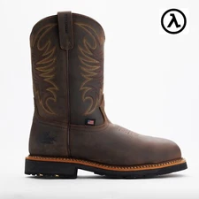 THOROGOOD WESTERN WORK WATERPROOF CRAZY HORSE 11″ SAFETY TOE BOOTS 804-4337 -NEW