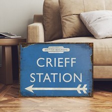 Vintage Style Scottish Railways Crief Station Sign