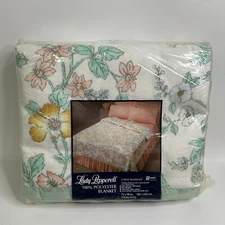 New Vintage NOS Lady Pepperell China Blossom Blanket 72 x 90 Made in USA