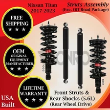 Monroe OEM Front Struts & Rear Shocks For 2017-2023 Nissan Titan 2WD Lifetime W.