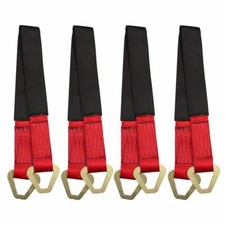 4 Pack 36 Hd Axle Straps Car Hauler Tow Truck Wrecker Wheel Tie Down Strap Red