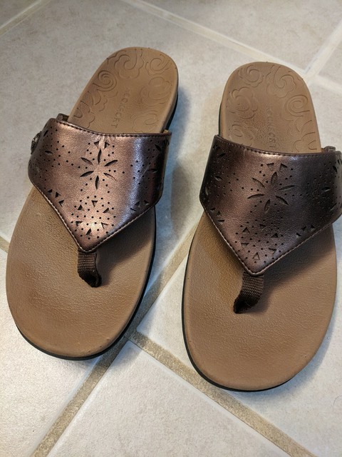Rockport Flip Flops sz 8.5, bronze | eBay
