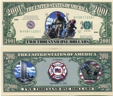 United States of America 2001 Dollars 9/11 Historic Twin Towers Novelty Note