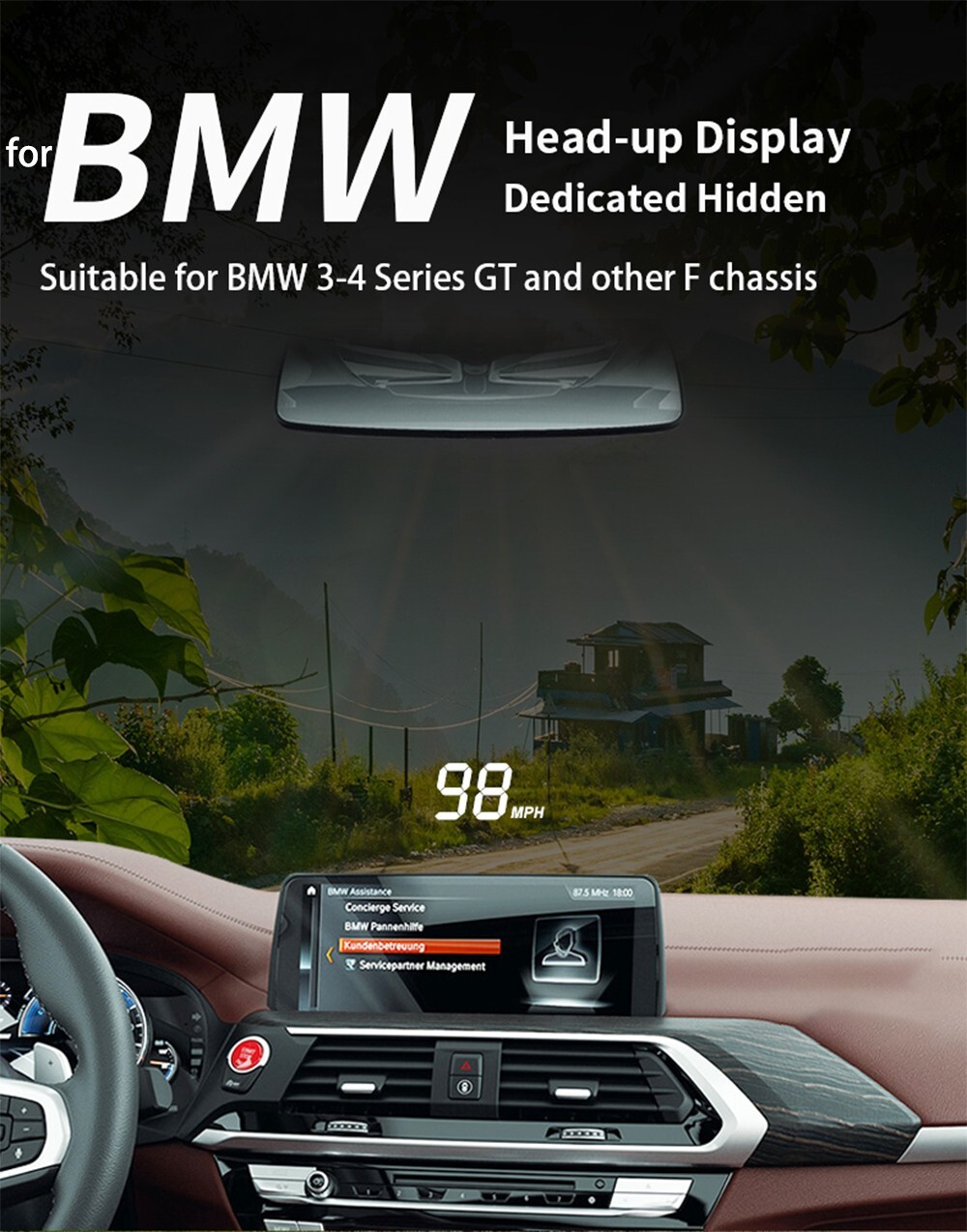 BMW 3 4 Series F30 F31 F34 F32 F33 F36 HUD Display Projector Head Up ...