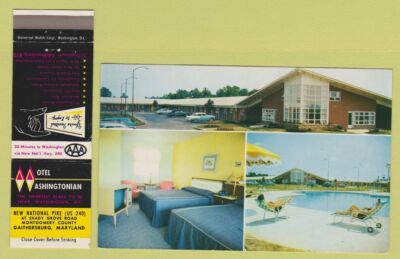 Matchbook Postcard Combo - Hotel Washington Gaithersburg MD