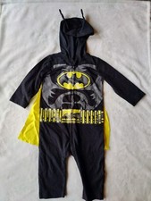 Baby/ Toddler Batman Costume Zip Pajamas With Cape Size 18 Months: Black, Yellow