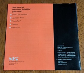 1989 TurboGrafx 16 Keith Courage in Alpha Zones Case, Manual, Hu Card Excellent*