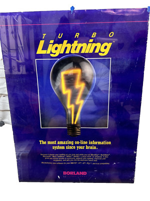 Borland International Turbo Lightning Vintage Software Computer Poster 18x24