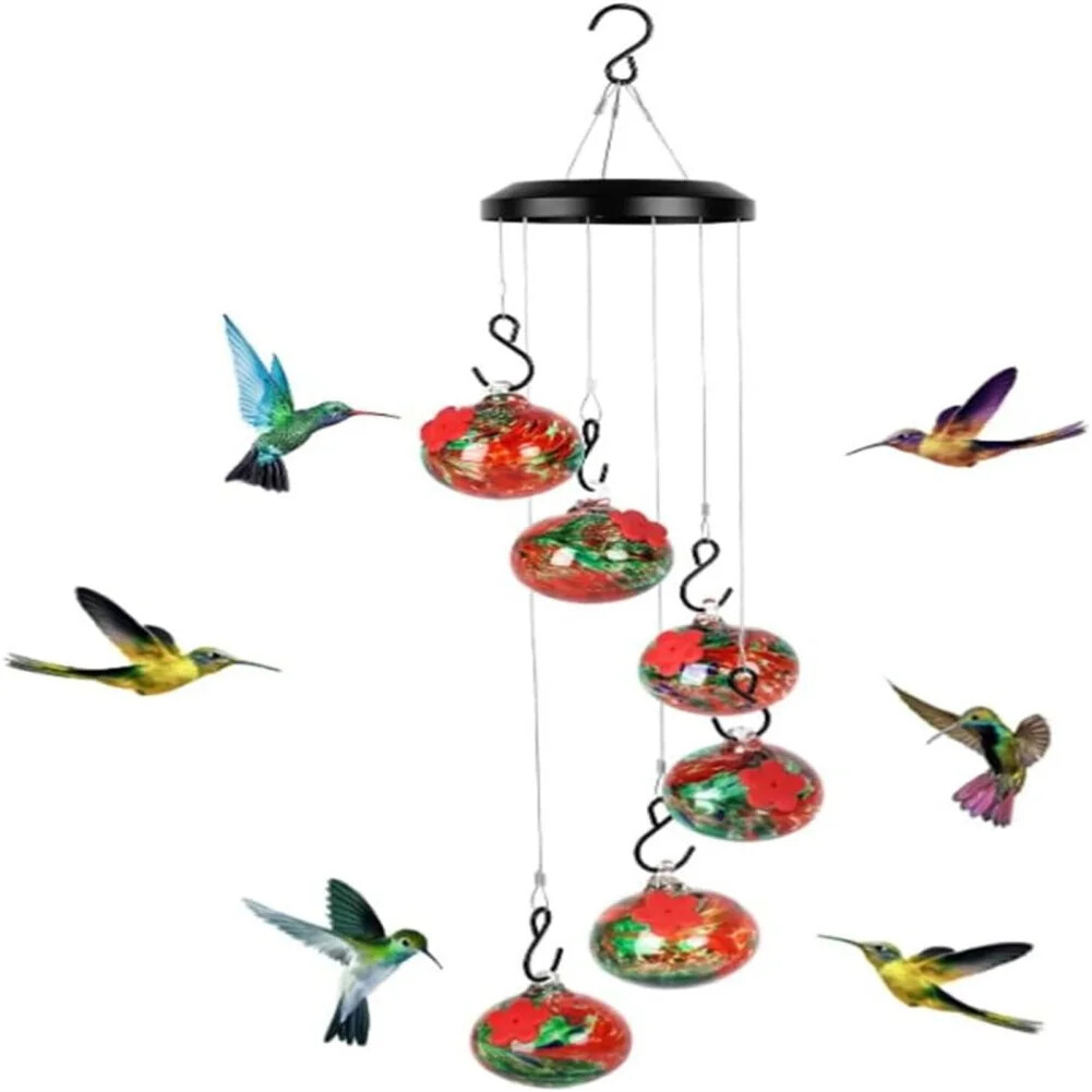 Hummingbird Water Feeder Wind Chime Shaped Waters Feeder Hang Bird