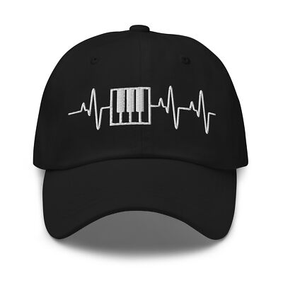 HEART PULSE PIANO Dad Hat Cap pianist keyboard musician gift keys mom son music