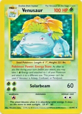 Pokémon TCG - Venusaur 15/102 - Holo Unlimited - Base Set
