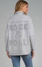 Elan Devan Rock And Roll Jacket Pale Gray Size S M L Nwt