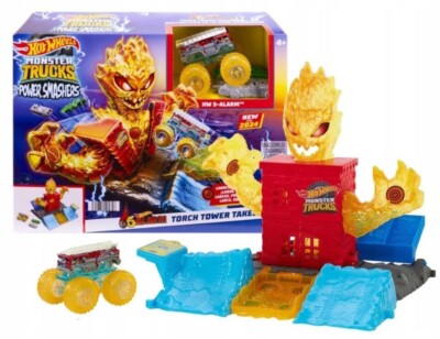 HOT WHEELS MONSTER TRUCK SET POWER SMASHERS Torch Tower Takedown HTP39